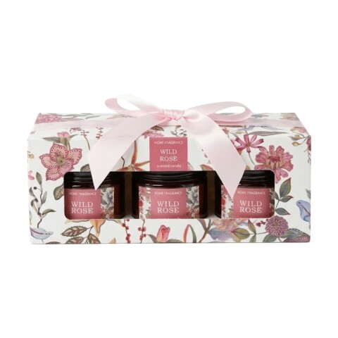 SET DE VELA AROMATICA WIL ROSE 5X5CM 3PZAS Unica