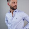 CAMISA LUXURY Celeste Oscuro espigado