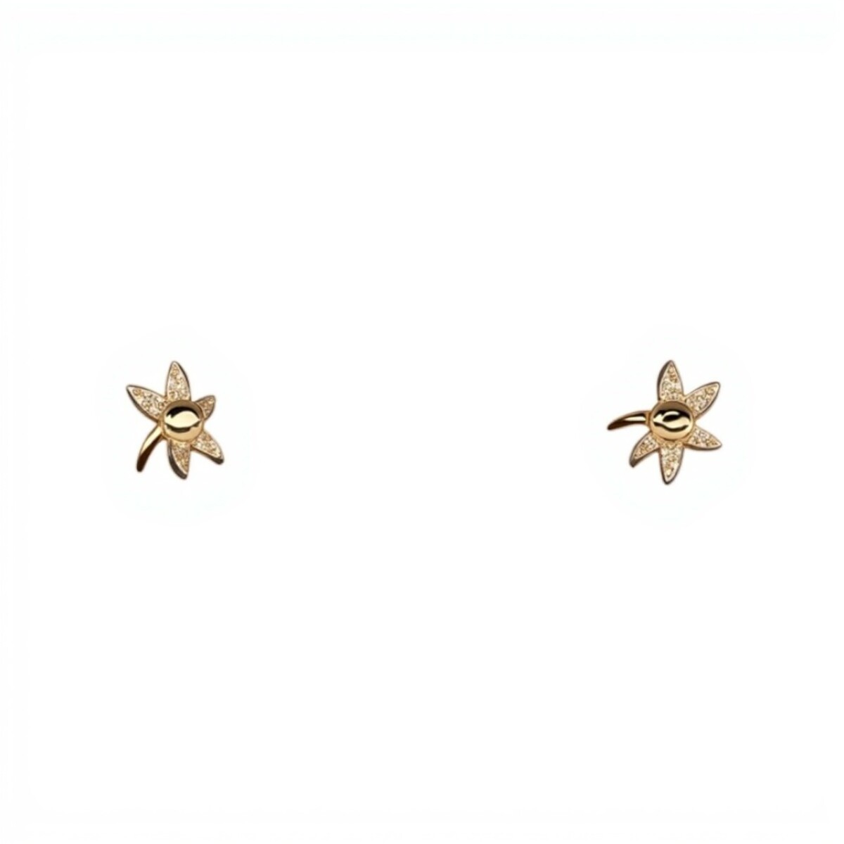 Caravanas Flor de Estrella Plata- Plata 925- Sin Piedra- CA4107 - sinpiedra 