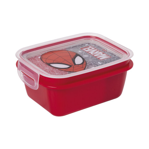 Pote Plástico Con Traba y División 630 ml Spiderman