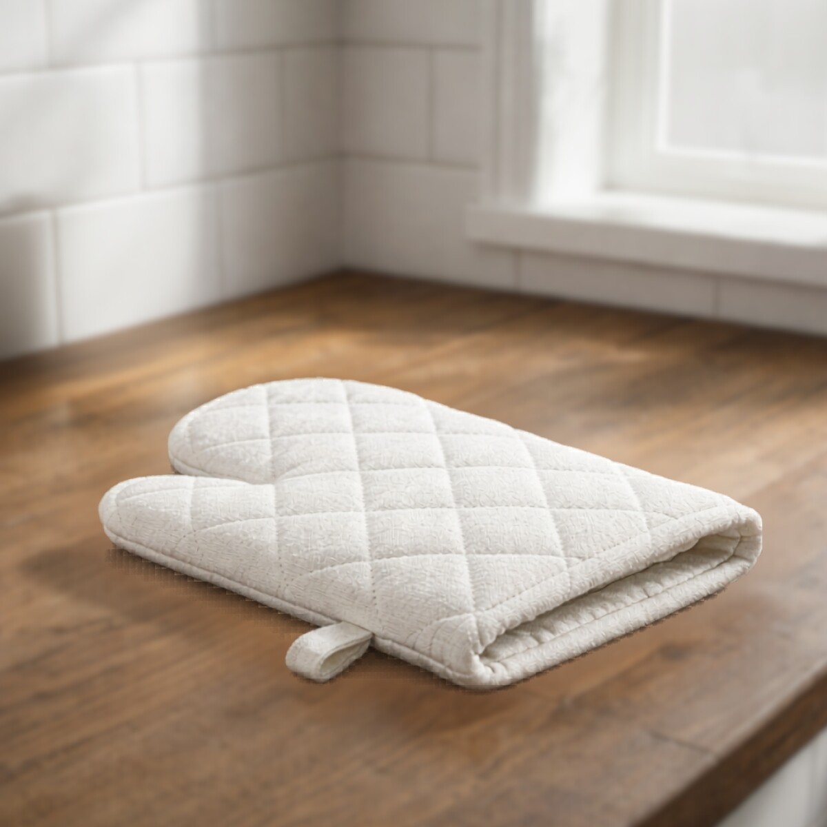 Manopla de algodón reforzado - BLANCO 