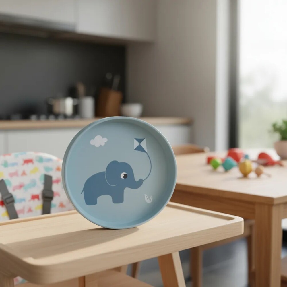 Plato con ventosa BUBA cloudy celeste