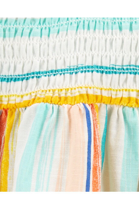 Vestido solera de algodón con fruncido Sin color