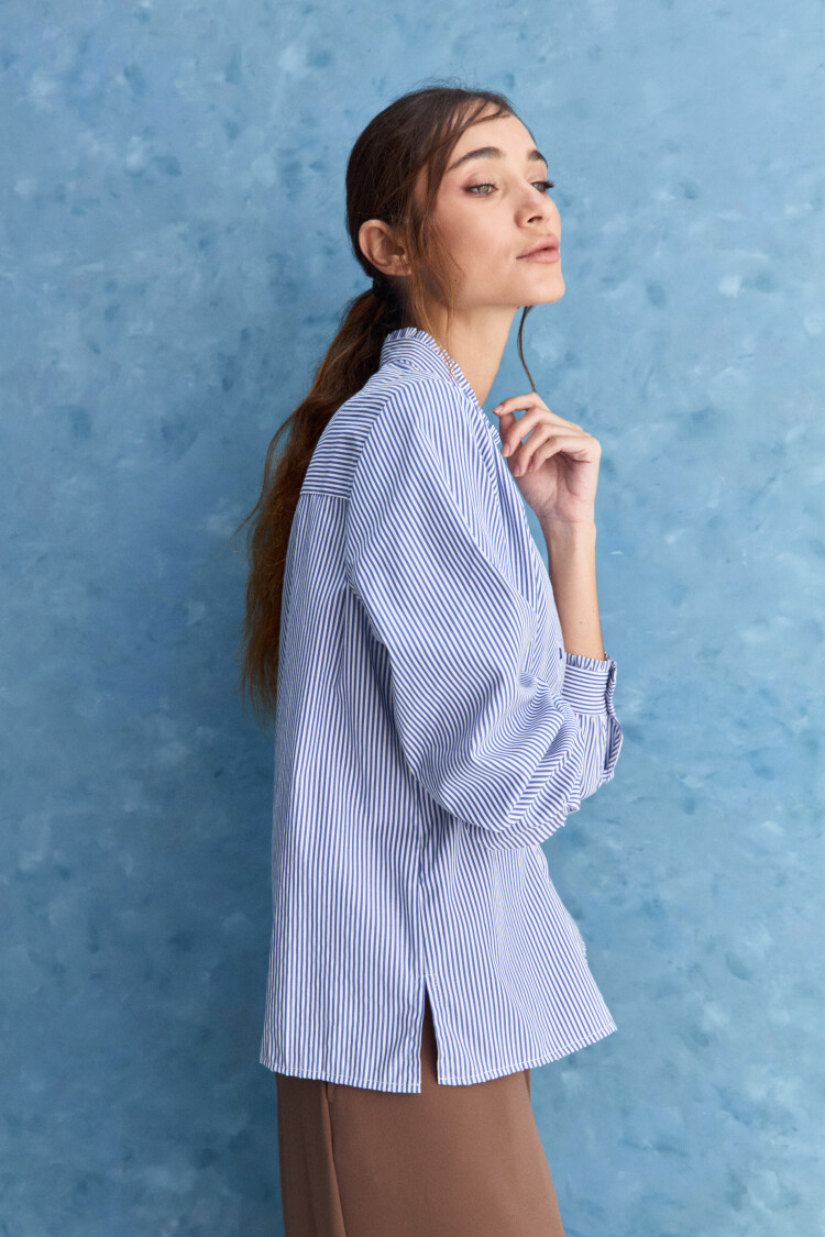 CAMISA DELFI Blanco/Azul