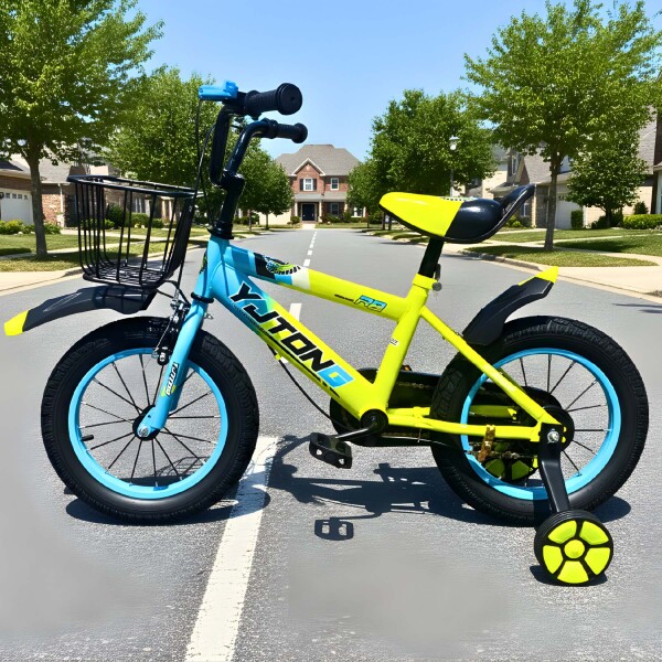 Bicicleta Infantil Yjtong R14 Canasto Parrilla Guardabarros Amarillo 1