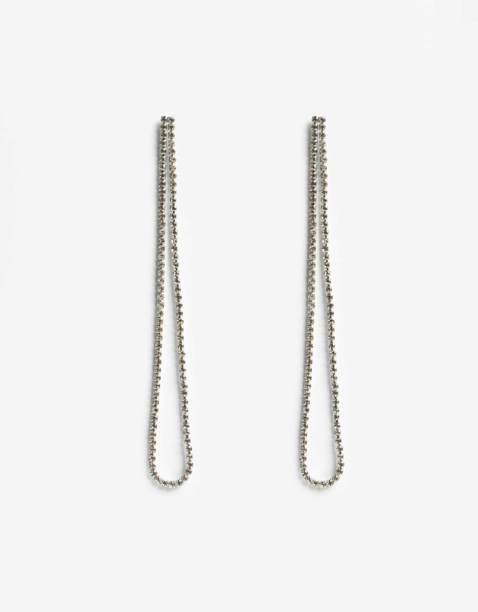 Aros Colgantes Largos Strass - Cristal 