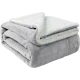 Frazada Manta Polar Termica Con Corderito 2 Plazas Gris