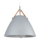 Lampara De Techo Colgante Campana Nordica Metal Cuero Gris