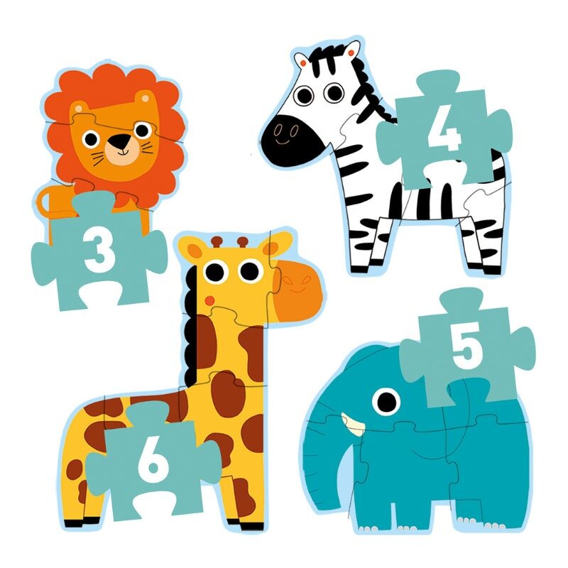 Puzzle x4 3, 4, 5 y 6 Pcs En la jungla