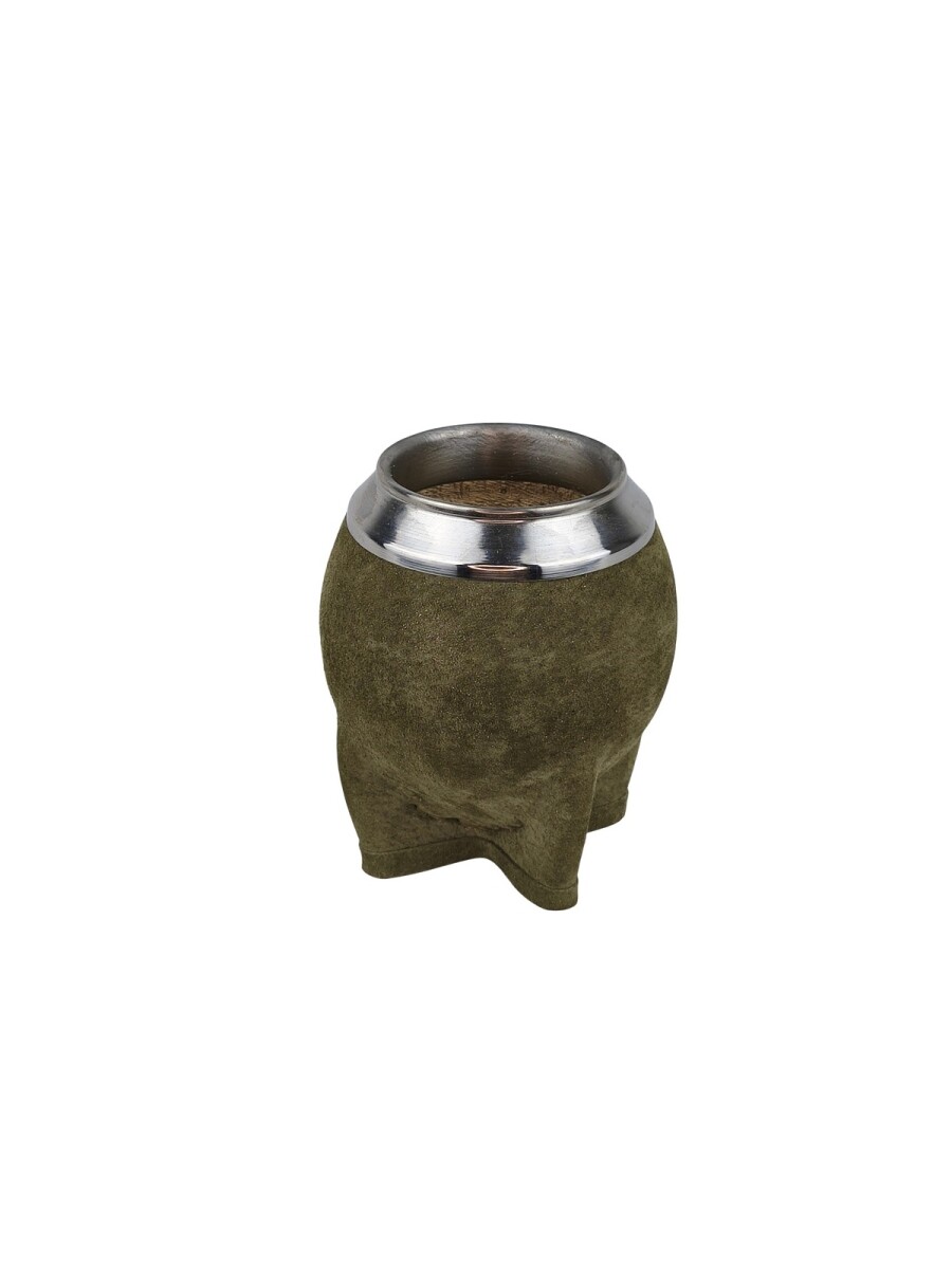 Mate de calabaza forrado en cuero modelo torpedo - verde 
