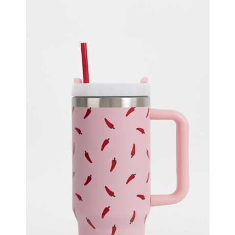 Vaso Térmico Estampado Rosa Claro