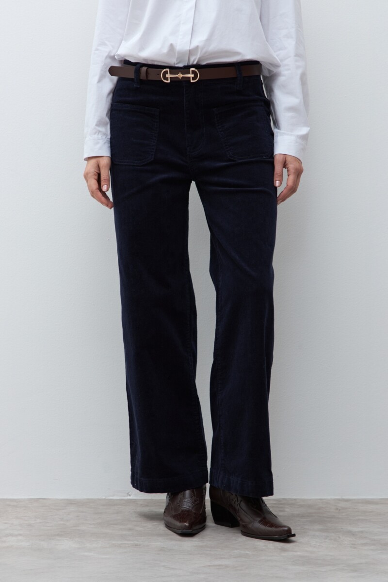 Pantalón Paulina de pana azul marino