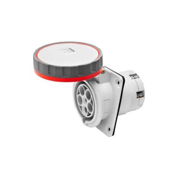 Tomacorriente de embutir industrial 3P+T 63A 6H 380V roja IP67 GG2253