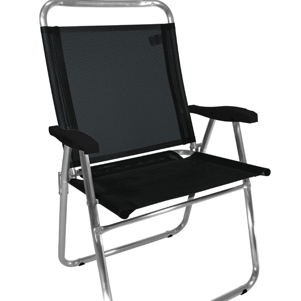 Sillón En Aluminio Nuevo King más Ancho Super Resistente 140 kg NEGRO