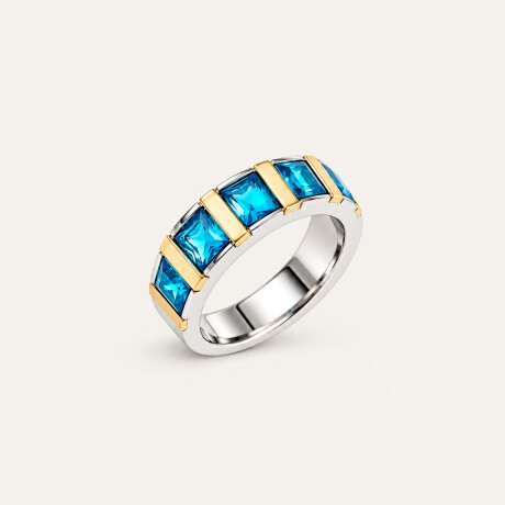 Anillo Jackie Blue - Plata y Oro Anillo Jackie Blue - Plata y Oro