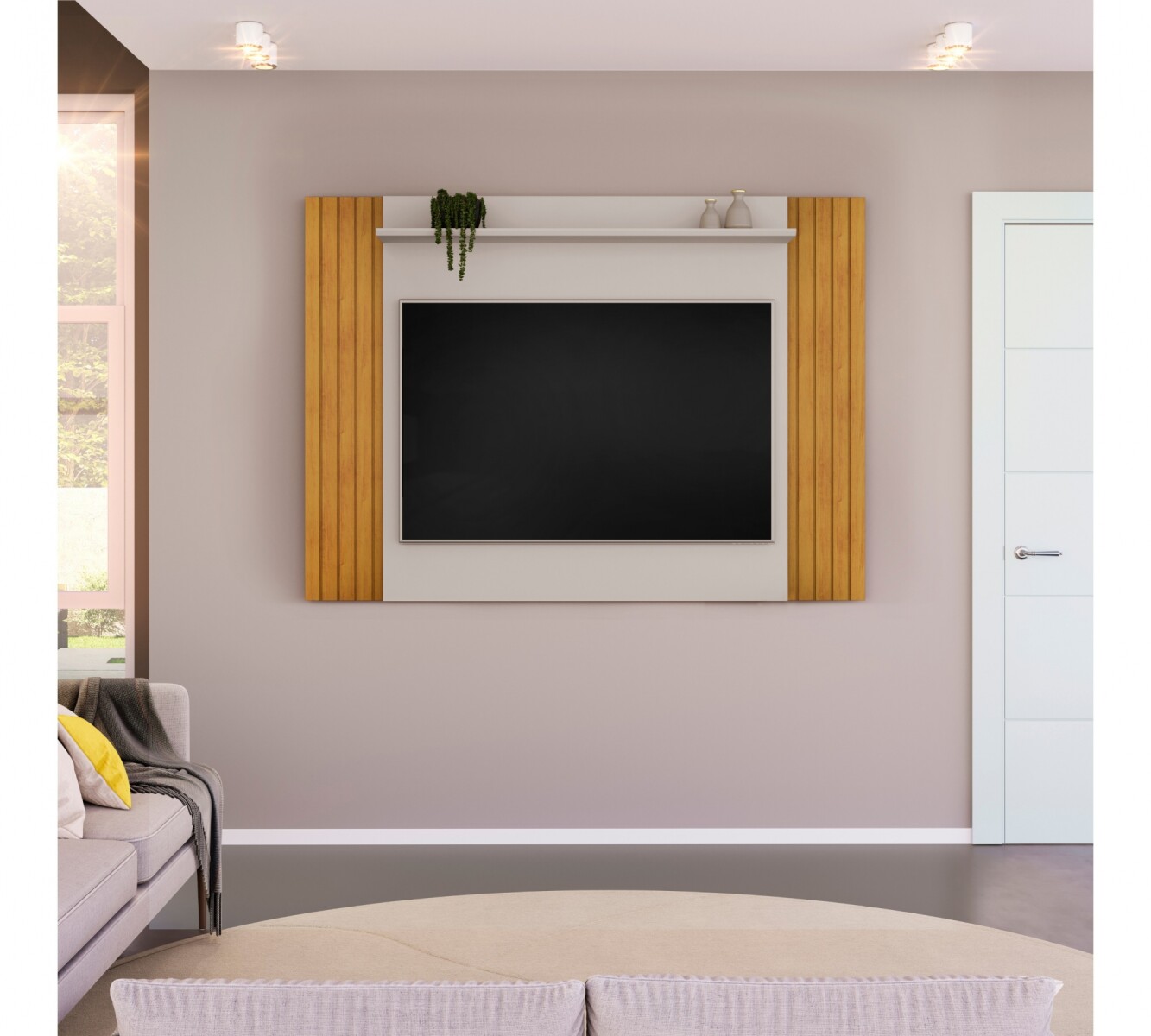 Panel para TV Trend - Terminación Cedro 