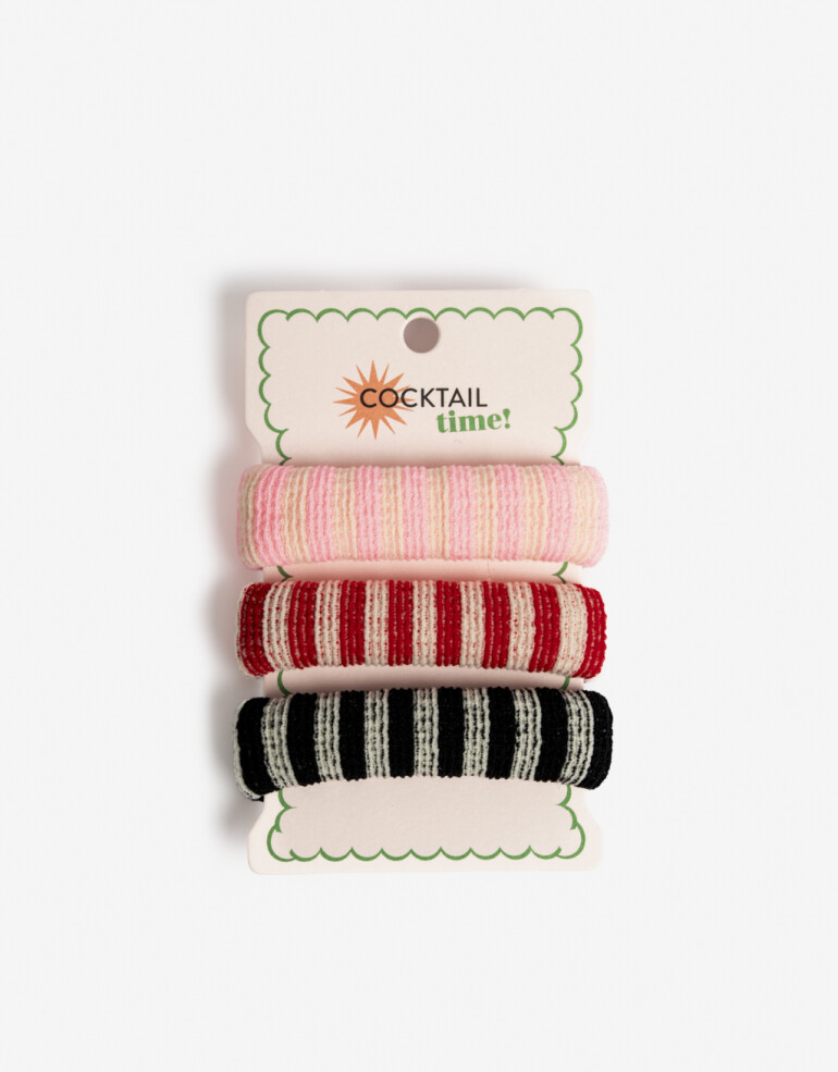 Gomitas Elásticas Sets Estampado Set De Gomitas Elásticas - Estampado Rayas