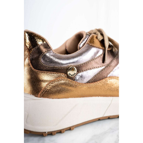 Zapatilla Cuero Metalizado Cobre