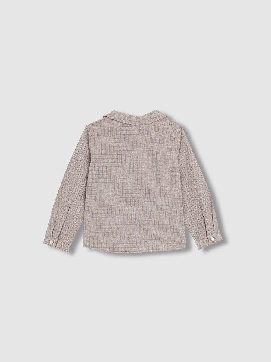 Camisa De Cuadros Gris Melange