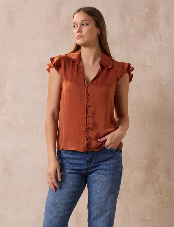 Camisa Saten TERRACOTA