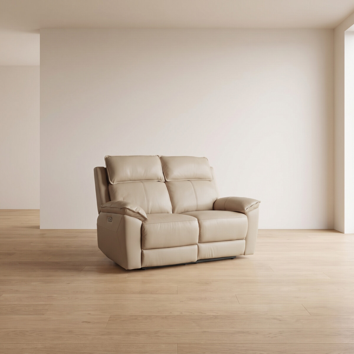 RECLINER ELÉCTRICO - 2 CUERPOS CUERO-Y-SIMIL-CUERO MARRON JOSHUA TAUPE 