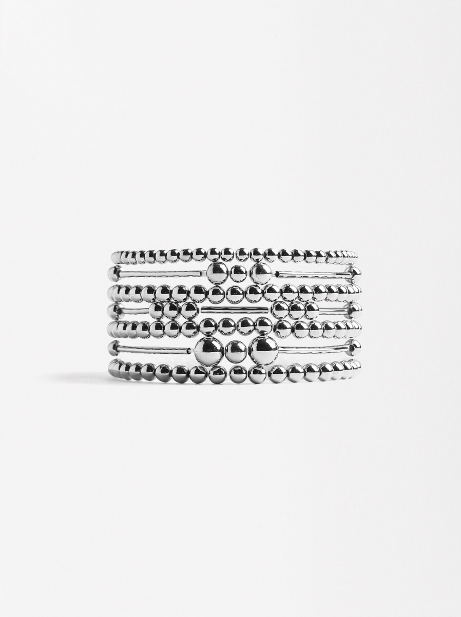 Conjunto De Pulseras Elásticas - plateado 