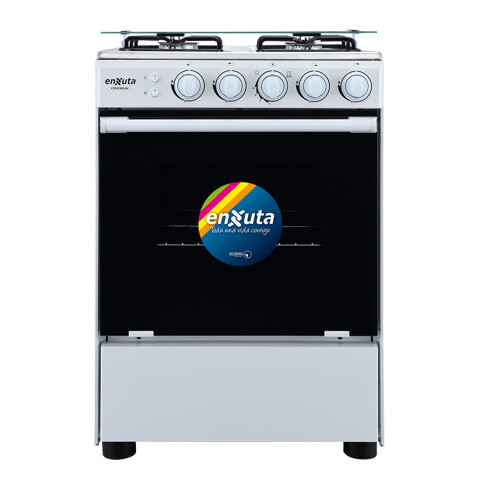 Cocina A Gas Enxuta 4 Hornallas Con Grill Cenx9604i BLANCO