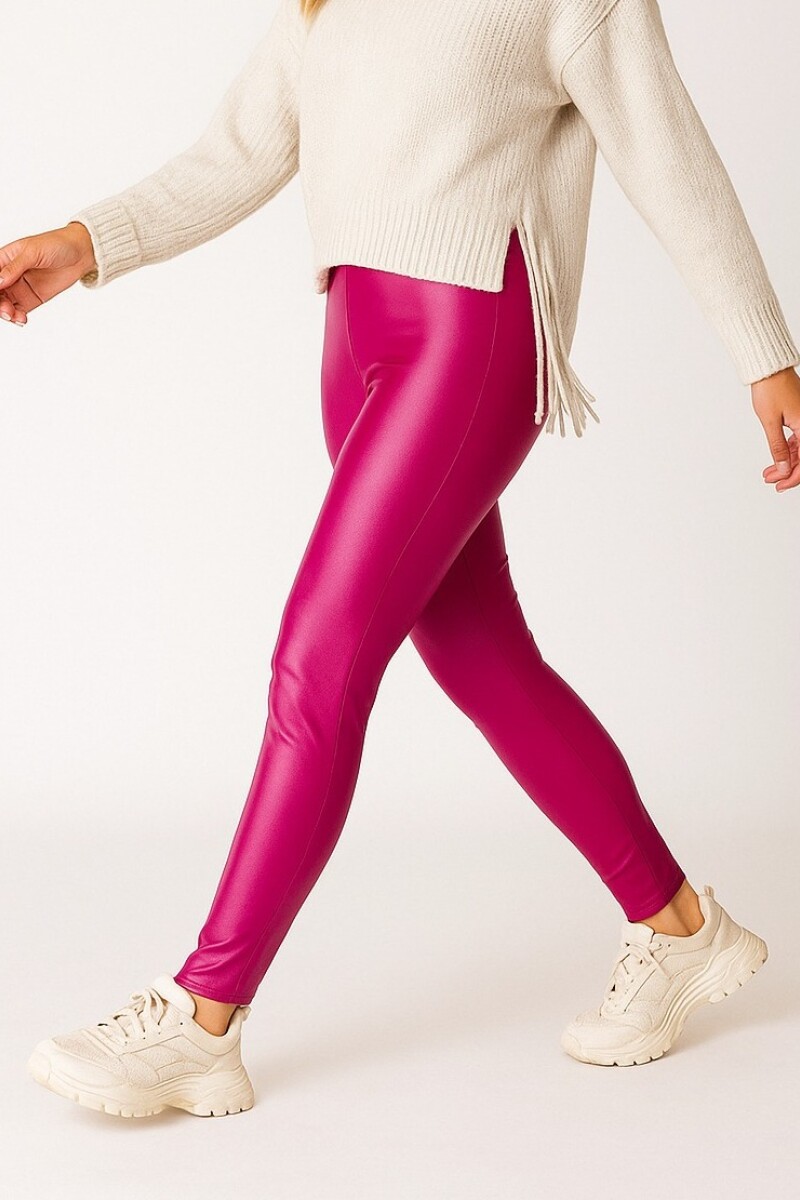 Leggins Leather Magenta