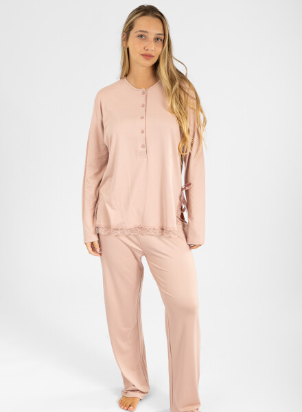 Pijama peach muna liso Rosado