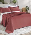 Juego Colcha y Funda Dohler 2 Plaza 100% Microfibra Terracota
