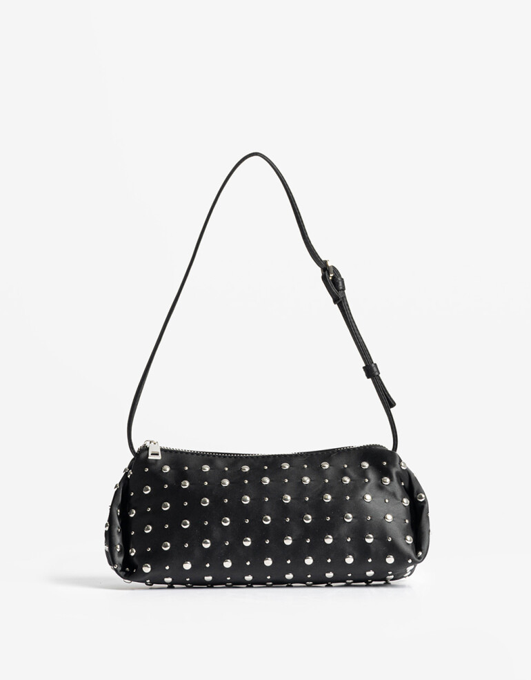 City Cartera City Con Tachas - Negro