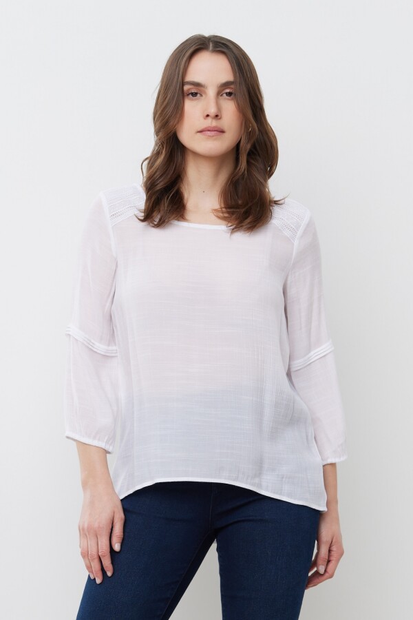 Blusa Detalle Hombro BLANCO