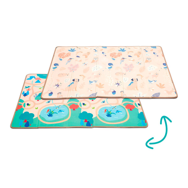 Alfombra Antigolpes Niños Bebé Plegable Infantil Reversible® Color Beige