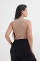 Top tejido media polera KHAKI