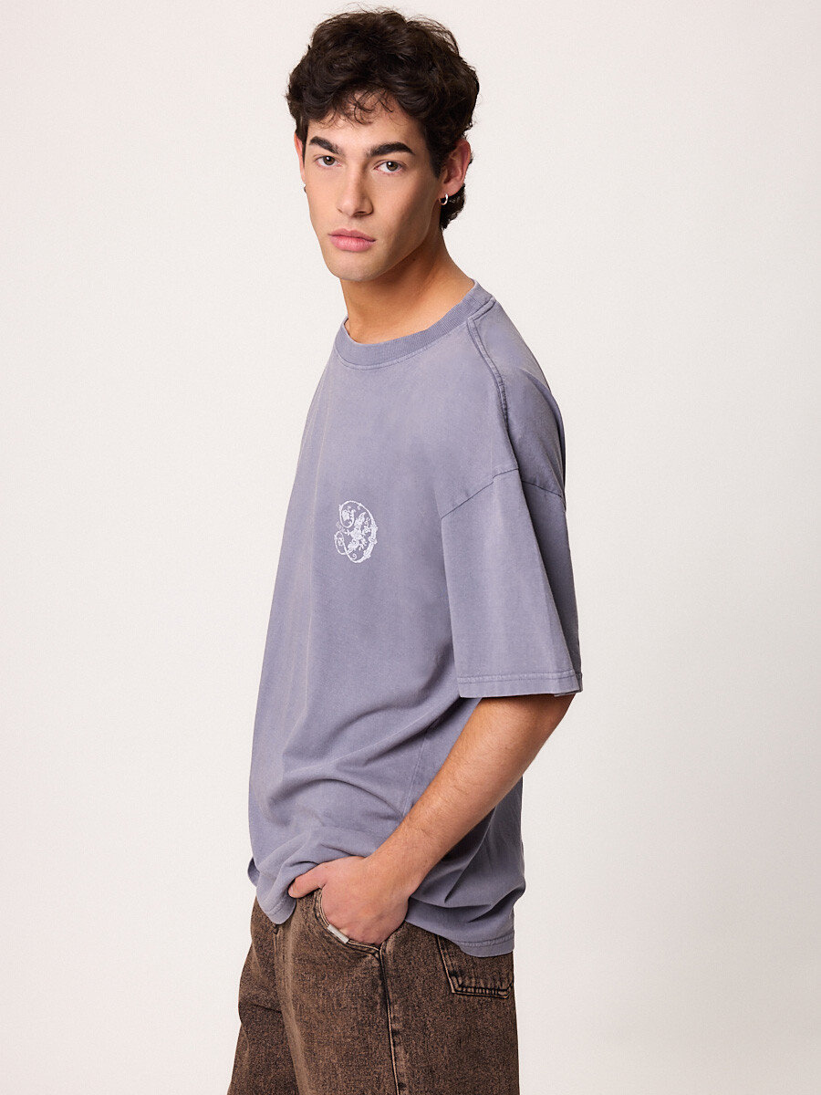 T-SHIRT M/C DECRUZ DIXIE Azul Piedra
