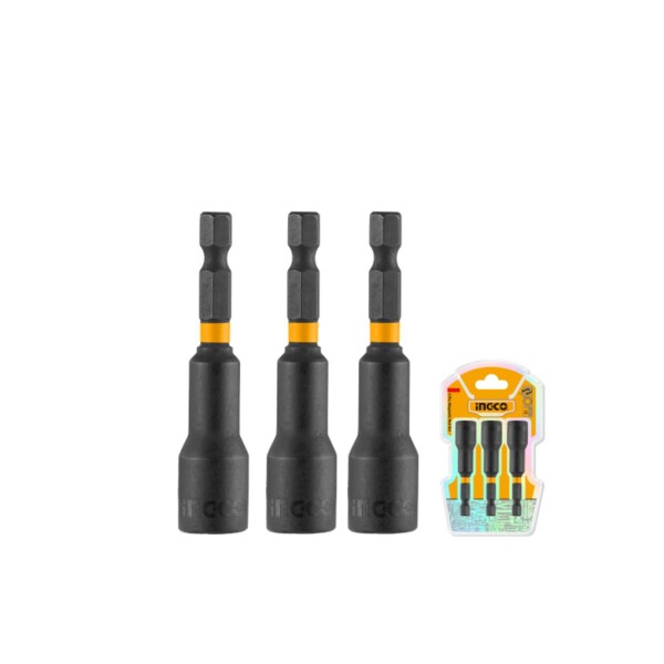SET X3 DADOS IMANTADOS 10MM CON ENCASTRE 1/4" INGCO Set X3 Dados Imantados 10mm Con Encastre 1/4" Ingco