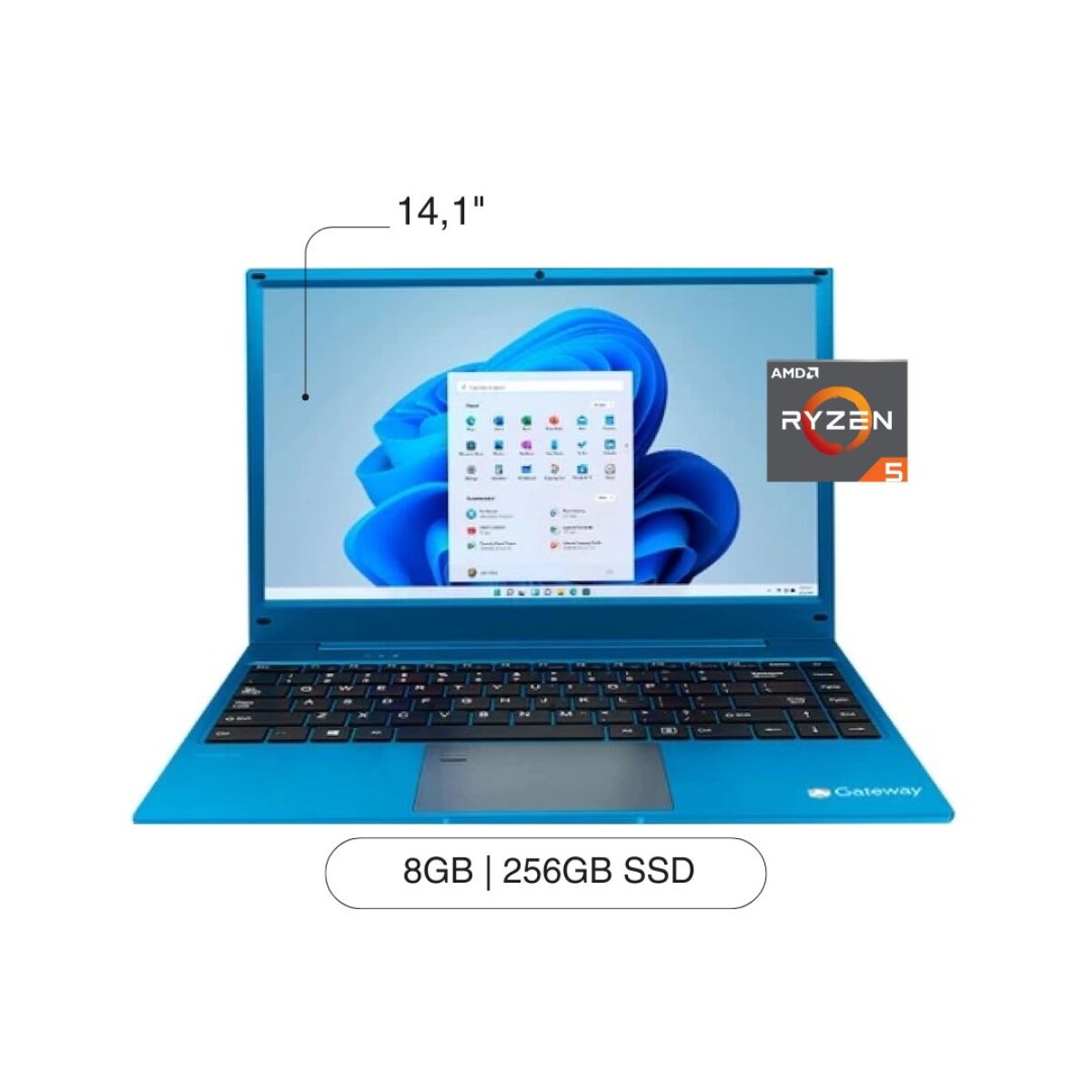 Notebook GATEWAY Ultra Slim 14.1' FHD 256GB / 8GB RAM R5 W11 - Blue 