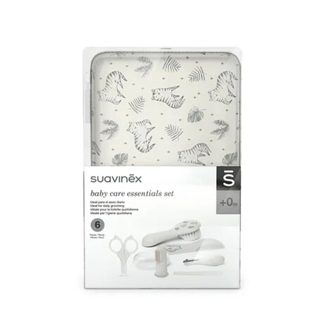 Set de Higiene Cuidado Diario Bebés +0M Suavinex de 6 Piezas Gris