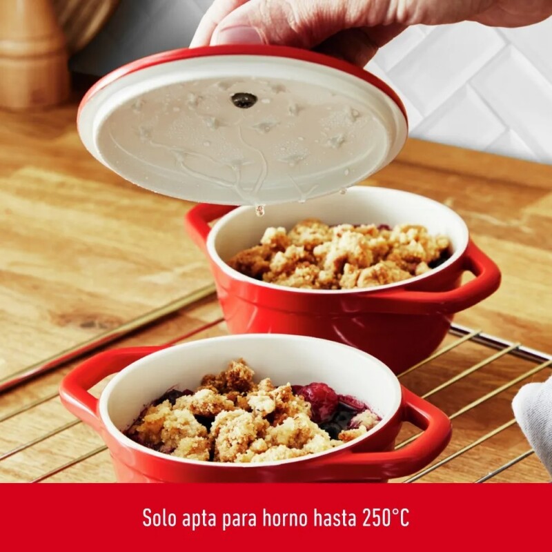 Set 2 Ollas Tefal 11cm | Mini-cocotte Air | Color rojo. Set 2 Ollas Tefal 11cm | Mini-cocotte Air | Color rojo.