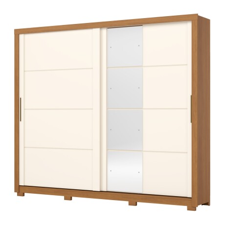 ROPERO PALACE 2 PUERTAS 4 CAJONES INTERNOS 1 ESPEJO GUARDARROPA CLOSET ARMARIO OFF WHITE