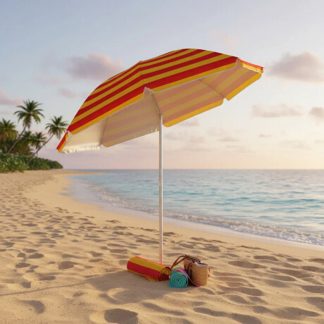 Sombrilla Playa MOR Bagum Summer Estampada 2M FPS100 C/Bolsa Rojo/amarillo