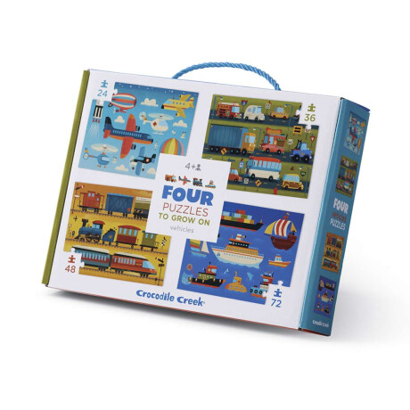Set x 4 Puzzle Crocodile Creek 24 / 36 / 48 / 72 Piezas Vehiculos