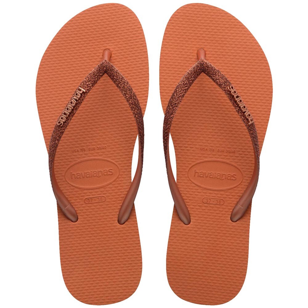 Sandalias Havaianas Slim Glitter Ii Mujer Naranja Cerrado