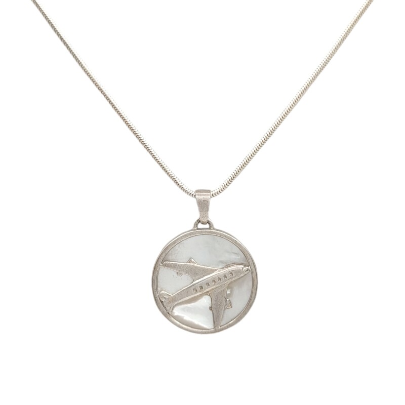 Dije Colgante Avión-Plata 925-Nacar-CP4215 Conpiedra