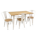 MESA HABITARE PARIS BCO C/TAPA MADERA Mesa Habitare Paris Bco C/tapa Madera