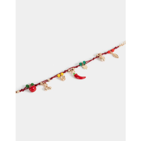 Pulsera Flexible Multidijes Frutas Dorado
