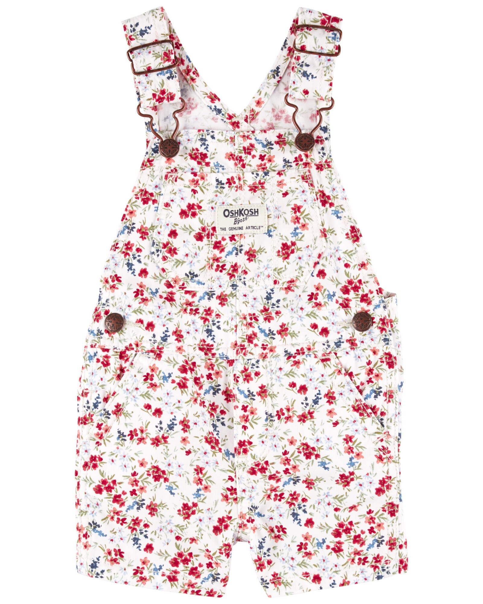 Enterito corto jean diseño floral. Talles 3-24M Sin color