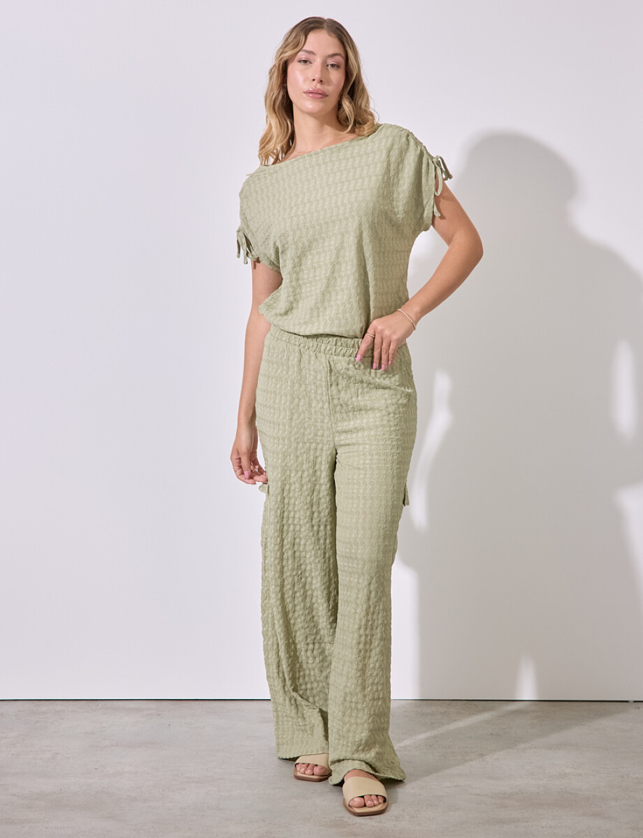 Pantalon Texturado - Verde 