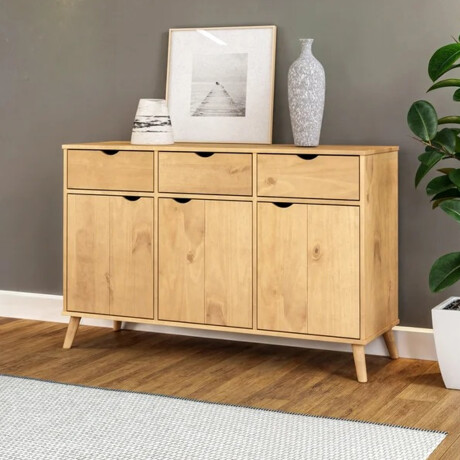 APARADOR BUFFET 3 PUERTAS 3 CAJONES EN MADERA MACIZA MADERA