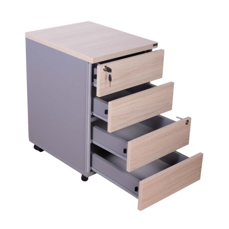 CAJONERA MADERA NATURAL-BEIGE WORK 4C